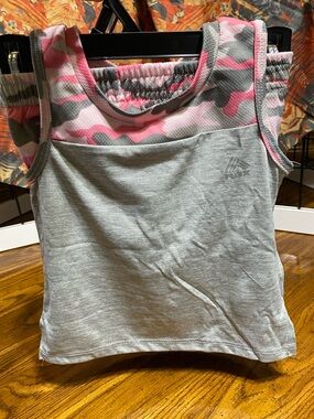 RBX Pink & Gray Camo Tank Top and Shorts Set